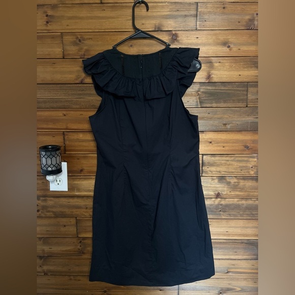 J.Crew Ruffle Dress size 8 color black cotton - Picture 4 of 7